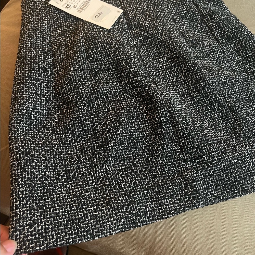 ZARA Black and White Tweed Skirt